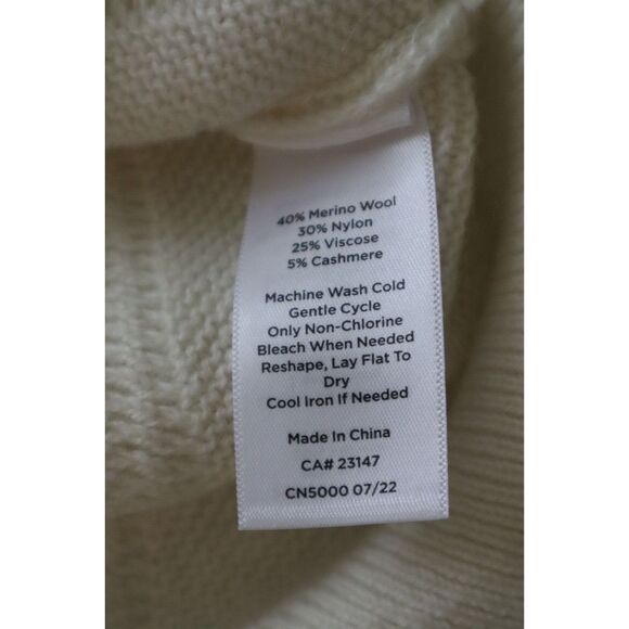 Talbots Women's Petite Sz S Cream Merino Wool Blend Sweater Cardigan - Picture 6 of 8